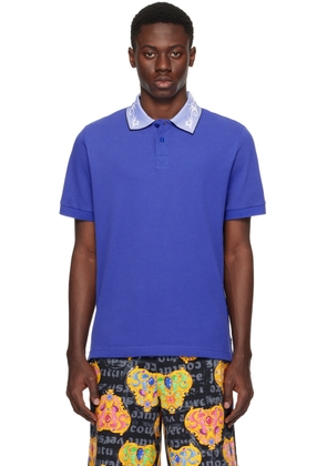Versace Jeans Couture Blue Printed Polo