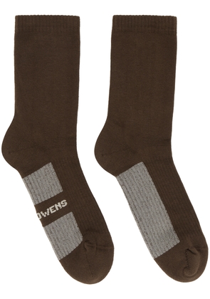Rick Owens Brown & Off-White Glitter Socks