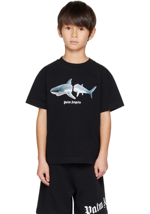 Palm Angels Kids Black Shark T-Shirt