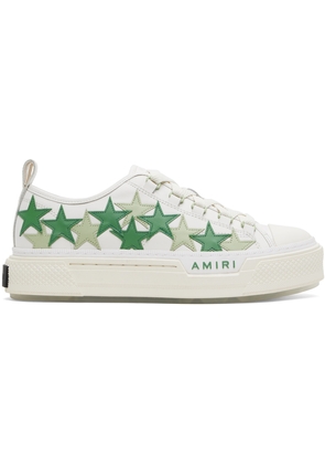 AMIRI White & Green Stars Court Low Sneakers