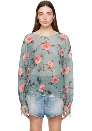 R13 Blue Floral Sweater