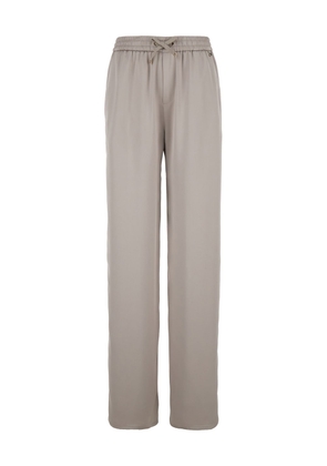 Herno Beige Relaxed Pants With Drawstring In Fabric Woman