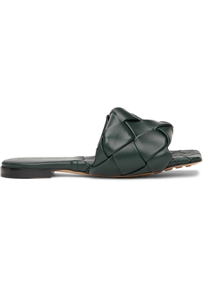 Bottega Veneta Green Intrecciato Lido Flat Sandals
