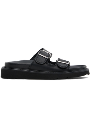 Kenzo Black Kenzo Paris 'Kenzo Matto' Leather Sandals