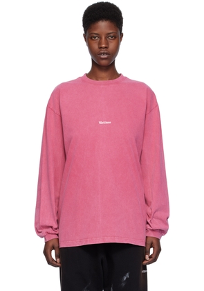 We11done Pink Vintage Horror Long Sleeve T-Shirt