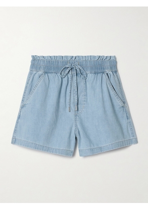 Veronica Beard - Tijana Cotton-chambray Shorts - Blue - x small,small,medium,large,x large