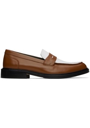 VINNY's Brown & White Townee Two-Tone Loafers