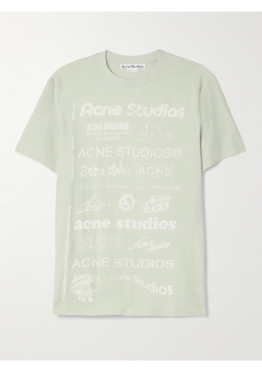 Acne Studios - Printed Cotton-jersey T-shirt - Green - xx small,x small,small,medium,large,x large