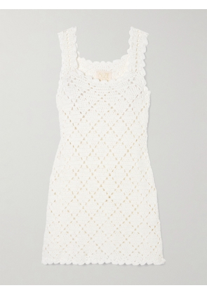 Suzie Kondi - Chryssi Crocheted Cotton Mini Dress - White - x small,small,medium,large,x large