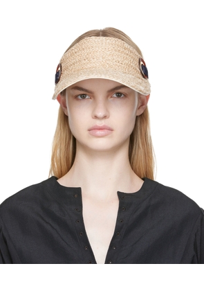Chloé Beige Woven Visor Beach Hat