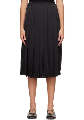 Simone Rocha Black Pleated Midi Skirt