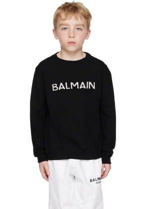 Balmain Kids Black Intarsia Sweater