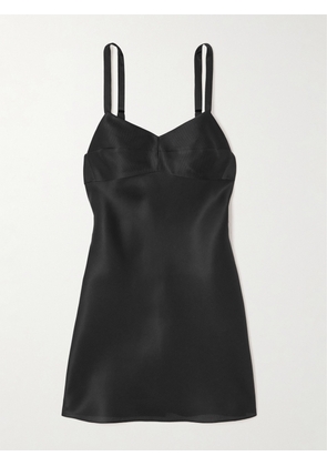 KHAITE - The Eli Silk-twill Mini Dress - Black - US0,US2,US4,US6,US8,US10,US12