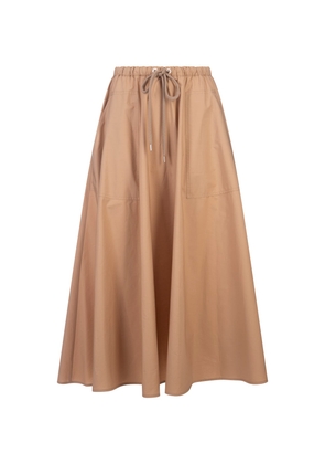 Moncler Beige Poplin Maxi Skirt