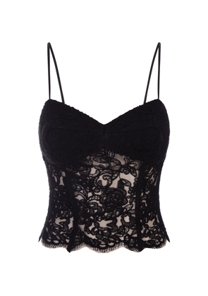 Ermanno Scervino Black Bustier Top With Lace