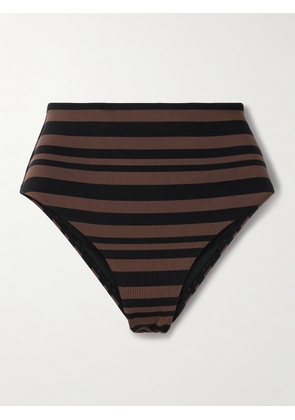 Matteau - + Net Sustain The High Waist Striped Recycled Bikini Briefs - Brown - 1,2,3,4,5