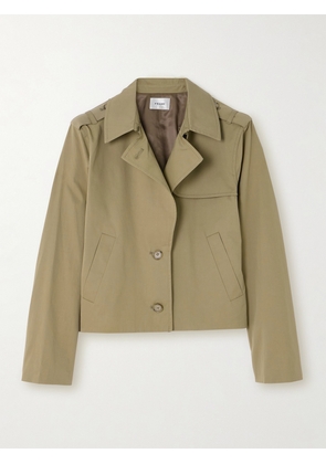 FRAME - Cropped Cotton-gabardine Jacket - Neutrals - xx small,x small,small,medium,large,x large