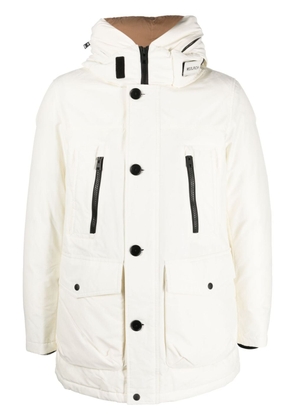 Woolrich logo-print hooded coat - White
