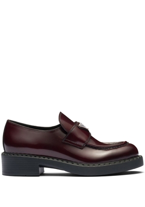 Prada Chocolate brushed leather loafers - Red