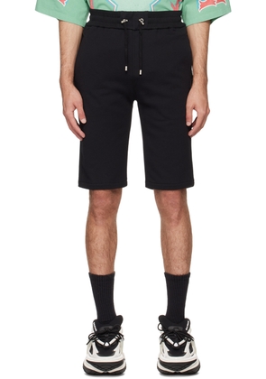 Balmain Black Flocked Shorts