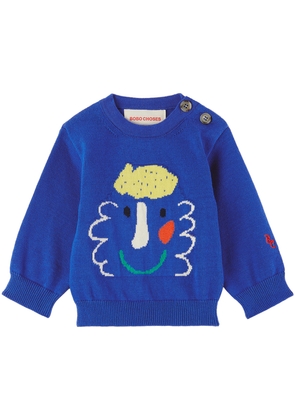 Bobo Choses Baby Blue Happy Mask Sweater