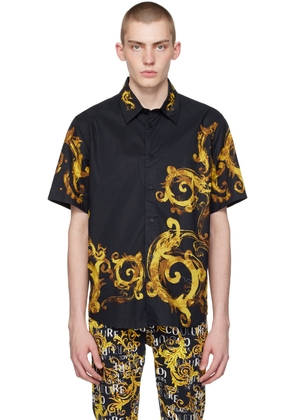 Versace Jeans Couture Black Watercolor Couture Shirt