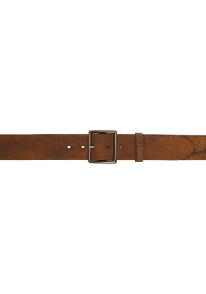 RRL Tan Distressed Leather Belt