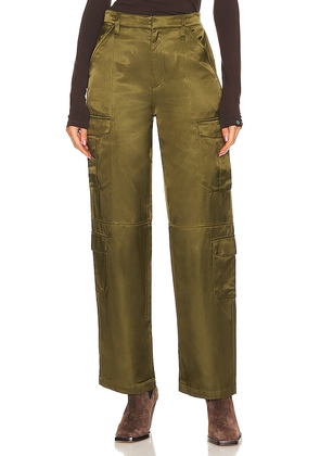 Rag & Bone Cailyn Satin Cargo Pant in Army. Size 25, 26, 27, 28, 29, 31.
