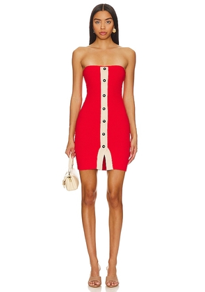 OSIS STUDIO Nova Mini Dress in Red. Size L, S, XL, XS.
