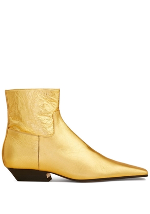 KHAITE Marfa leather ankle boots - Gold
