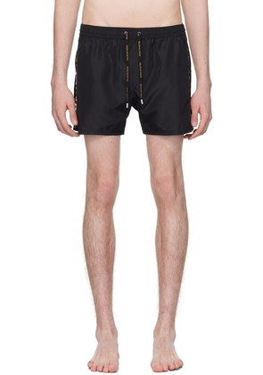 Balmain Black Embroidered Swim Shorts