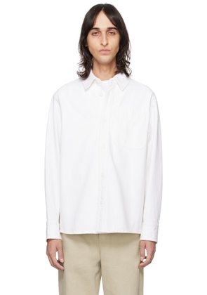 A.P.C. White Basile Brodée Poitrine Denim Shirt