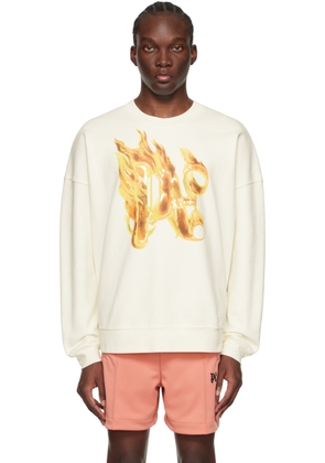 Palm Angels Off-White Burning Monogram Sweatshirt