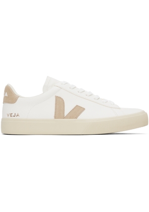 VEJA White & Beige Campo Leather Sneakers