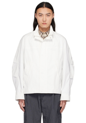 Solid Homme White Stand Collar Jacket