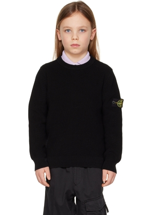 Stone Island Junior Kids Black Garment-Dyed Sweater