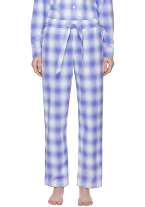 Tekla Blue Check Pyjama Pants