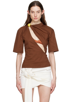 JACQUEMUS Brown 'Le T-Shirt Perola' T-Shirt
