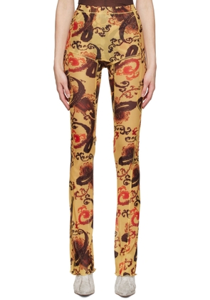 KNWLS Yellow Polyester Trousers