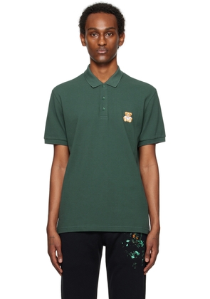 Moschino Green Embroidered Polo