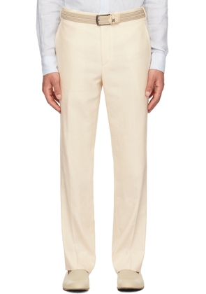 Lardini Off-White Creased Trousers