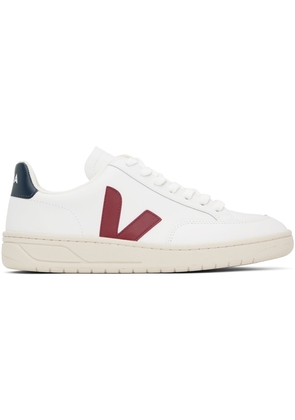 VEJA White & Red V-12 Leather Sneakers