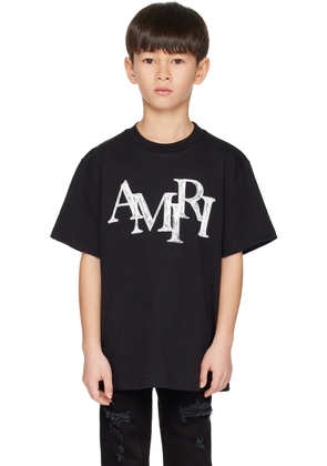 AMIRI Kids Black Staggered Scribble T-Shirt
