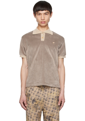Acne Studios Taupe Floral Polo