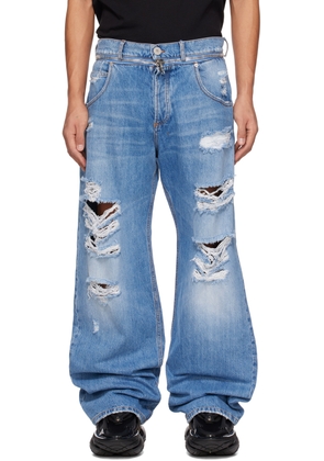 Balmain Blue Zip Jeans