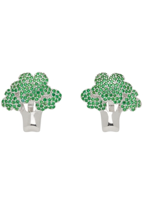 Collina Strada Silver & Green Broccoli Earrings