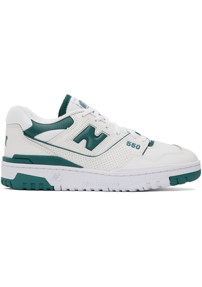 New Balance Off-White & Green 550 Sneakers