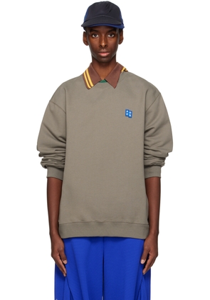 ADER error Taupe Significant Patch Sweatshirt