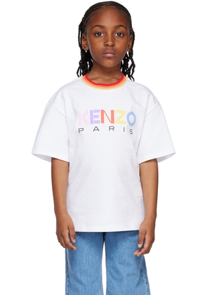 Kenzo Kids White Kenzo Paris Printed T-Shirt