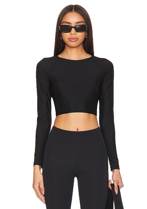 Wolford Active Flow Long Sleeve Top in Black. Size S, XS.